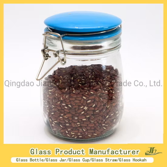 Customized High Borosilicate Hexagon, Square, Round Honey/Jam/Pickle/Coffee/Candle/Mason/Pudding/Yogurt/Tea/Kitchen Food Storage Clip-on Glass Jar Manufacturer