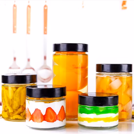 Frascos de vidro de boca regular transparente personalizados 32 onças com tampa 1000ml 1l frascos de armazenamento para enlatados picles de mel de amendoim